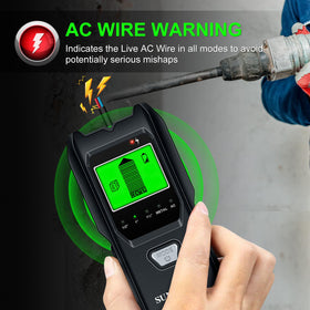 SUNTUTUFY stud finder metal detection demonstrates deep wall scanning capability.