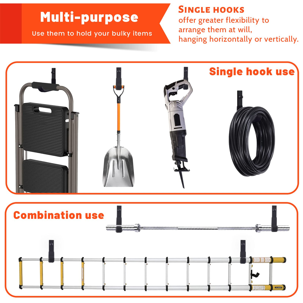 SunVFaFa wall-mount hangers secure hold for heavy tools and gear.