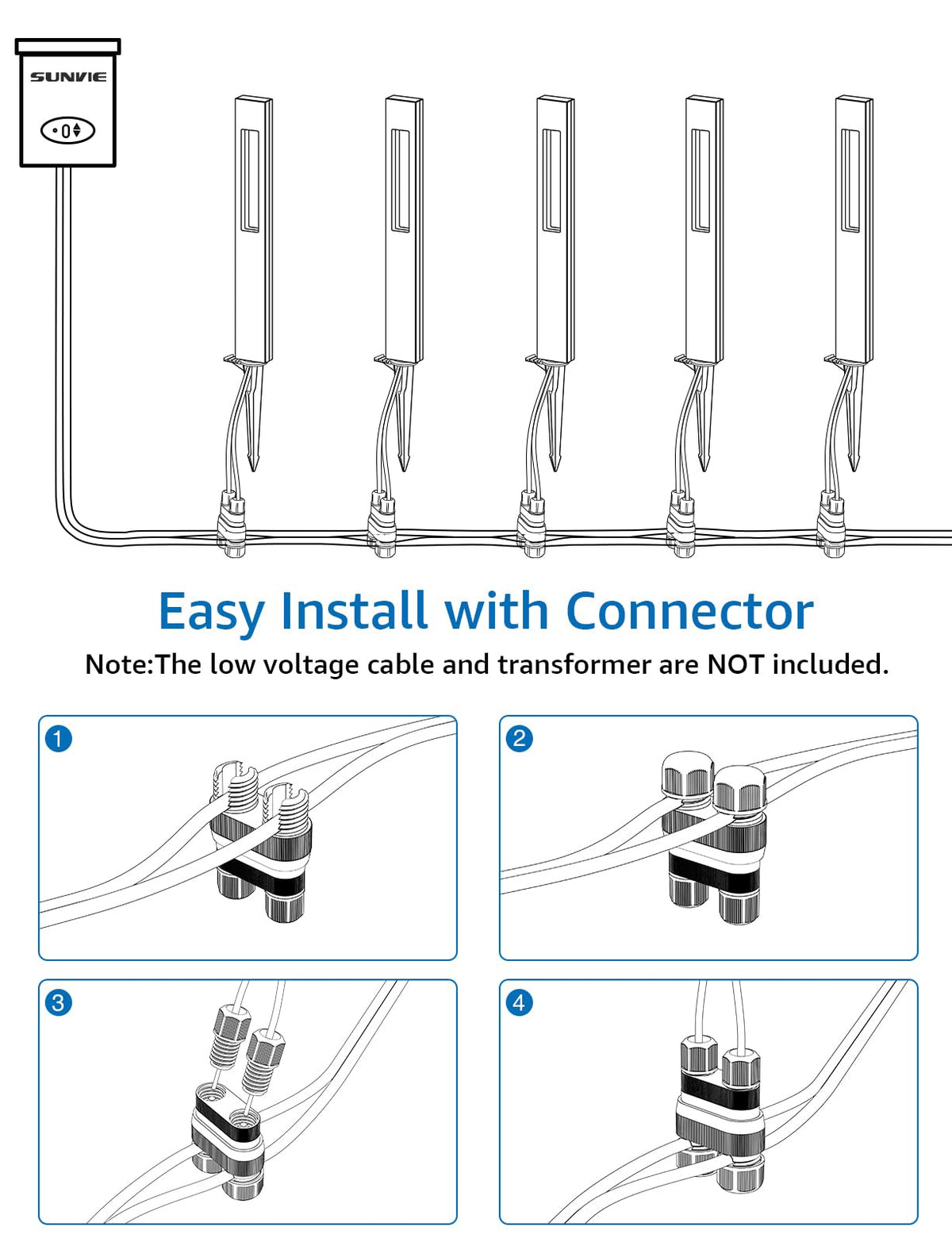 SUNVIE 12-24V system ensures safe, low-voltage operation.