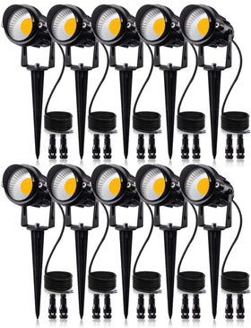 SUNVIE 12W landscape light on a spike stand for quick pathway illumination