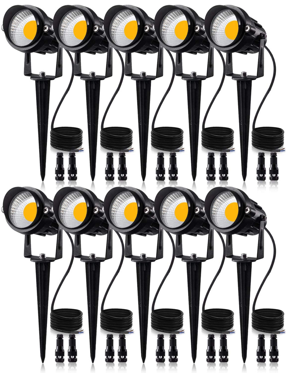 SUNVIE 12W landscape light on a spike stand for quick pathway illumination