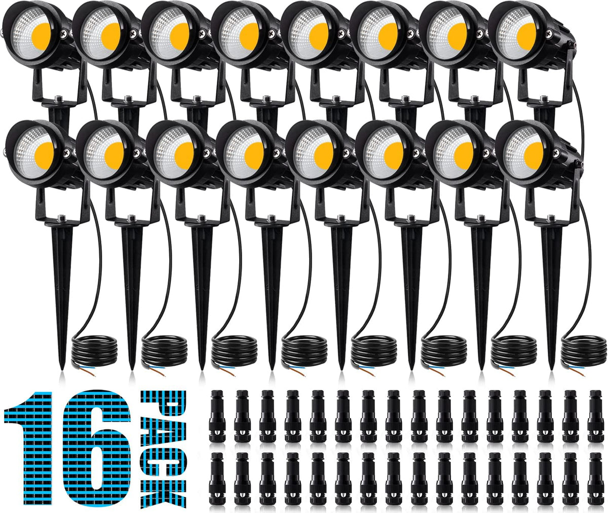 SUNVIE 12W landscape light stake illuminates pathways with warm glow