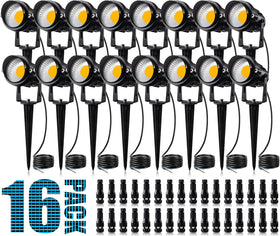 SUNVIE 12W landscape light stake illuminates pathways with warm glow