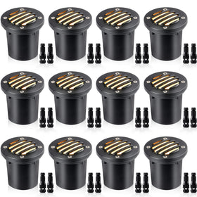 SUNVIE 12W low-voltage well light with warm glow for garden and path lighting.