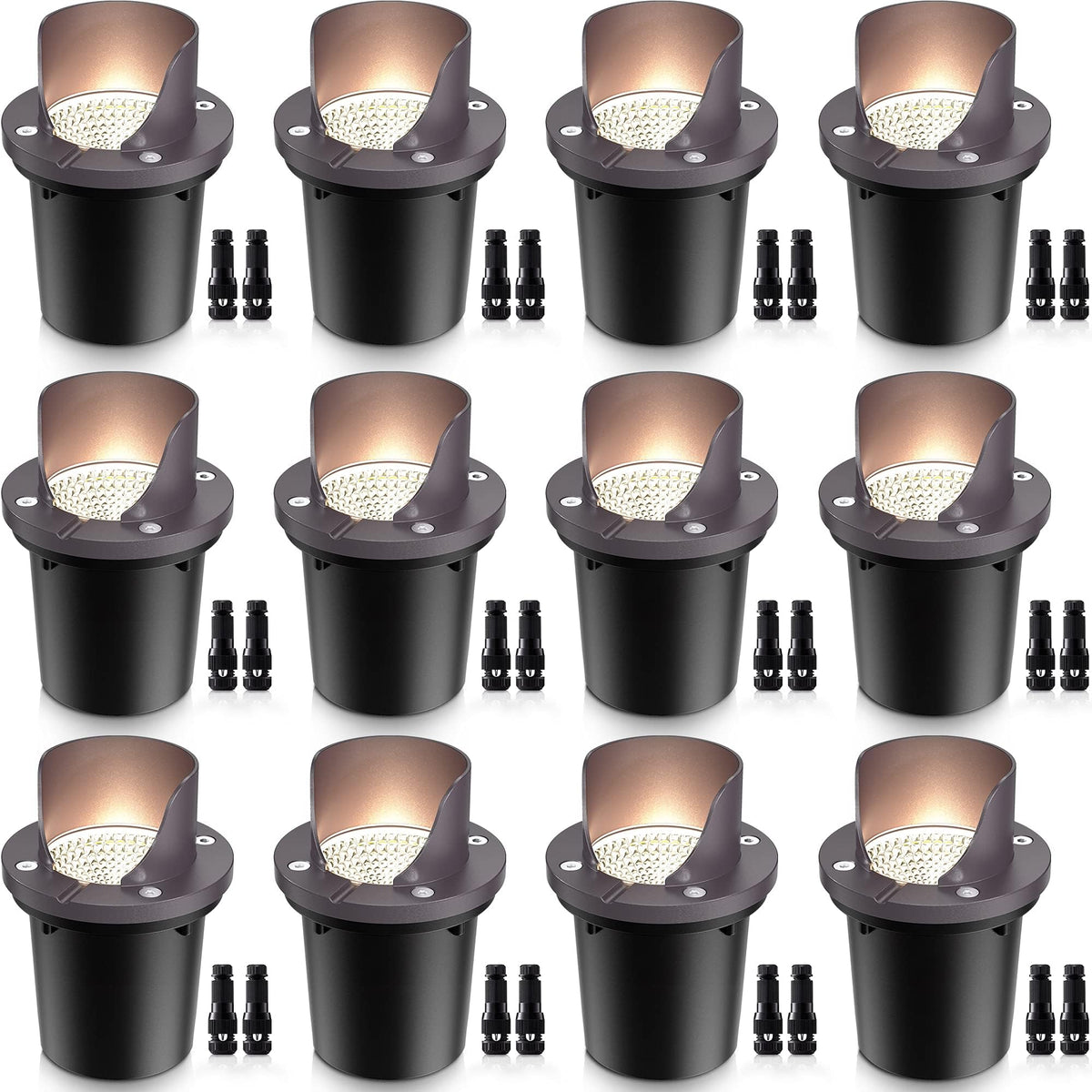 SUNVIE 12W shielded-top well light for glare-free pathway uplighting.