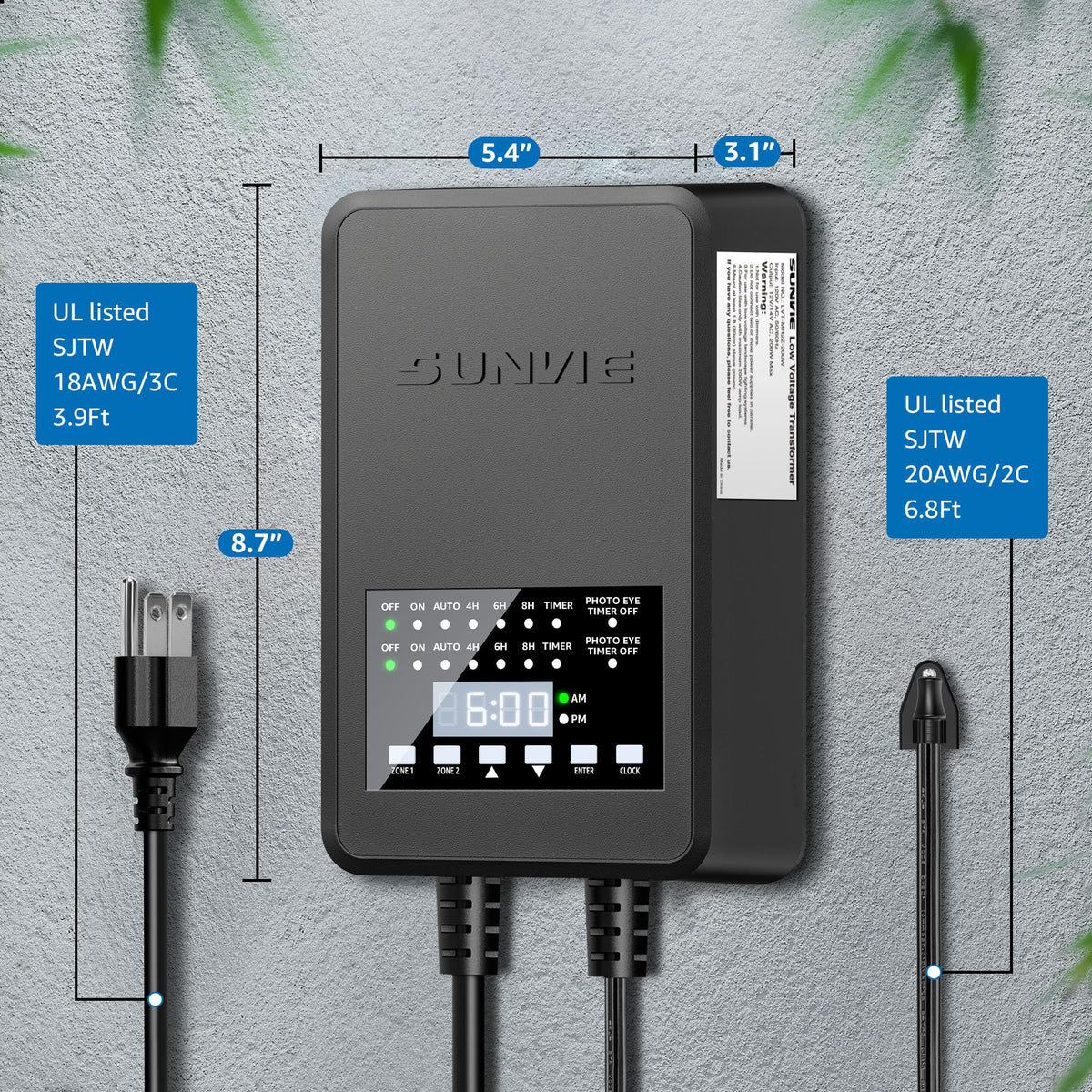 SUNVIE installation outdoors with durable landscape lighting transformer.