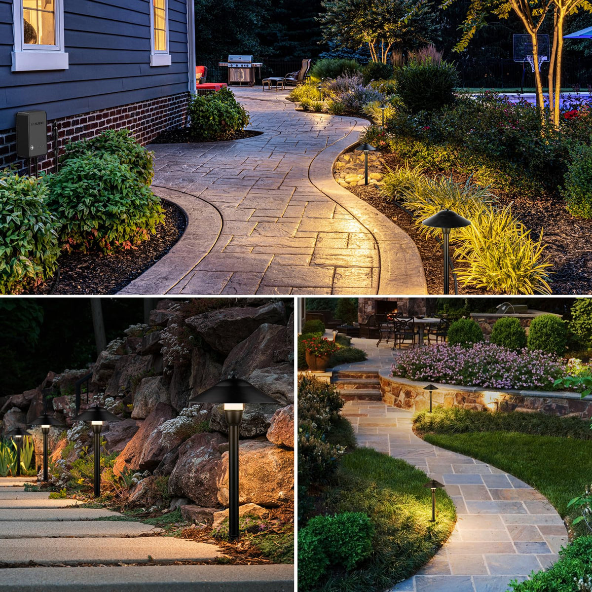 SUNVIE 3000K glow creates inviting garden and patio atmospheres.
