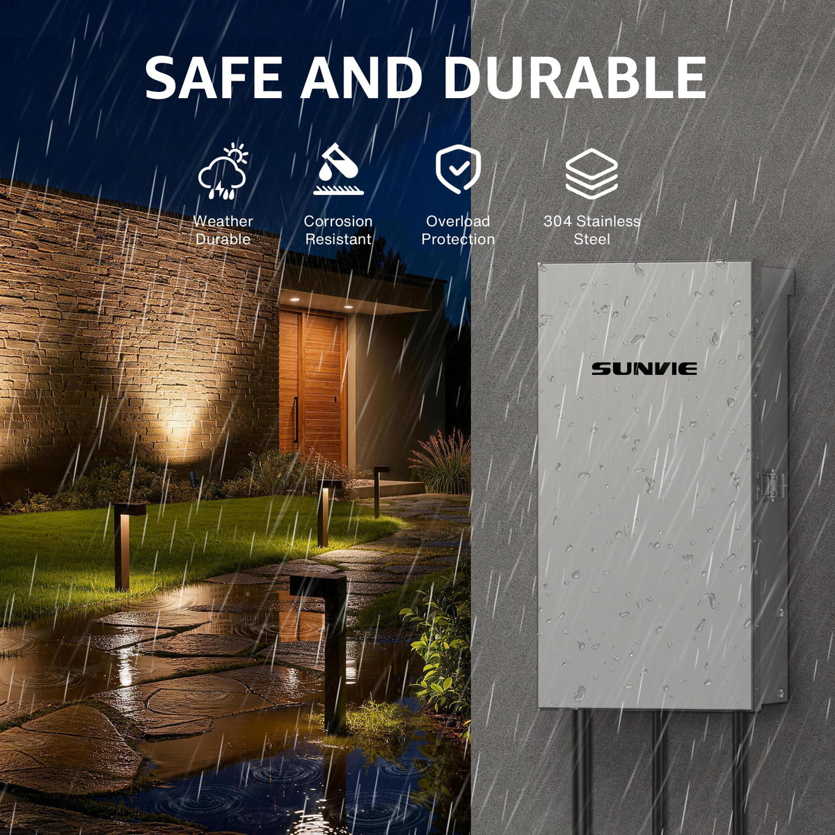 Sunvie 300W transformer stainless steel body built to last outdoors