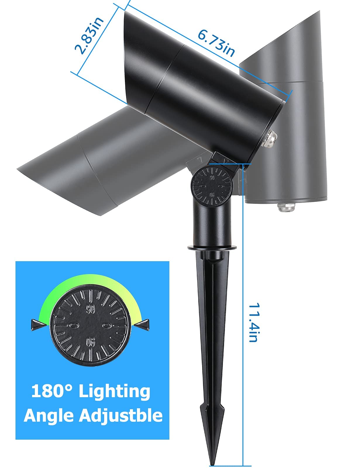 SUNVIE 30W spotlight accentuates fence lines with durable, weatherproof lighting