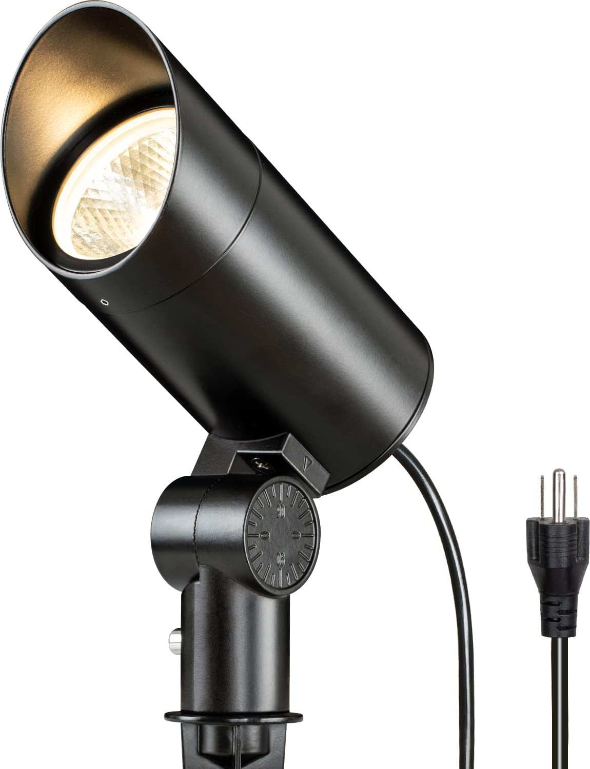 SUNVIE 30W outdoor LED spotlight brightens flag pole area at night