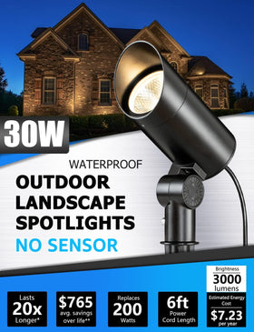 SUNVIE 30W spot light highlights a palm tree with focused warm lighting.