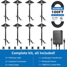 SUNVIE 3W path lights deliver bright warm white illumination for pathways.