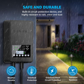 SUNVIE 6.8 ft photocell cord offers flexible placement.