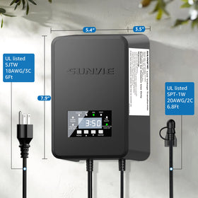 SUNVIE includes a 6 ft power cord and a 6.8 ft sensor cord.