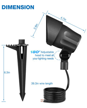 SUNVIE 6W durable aluminum housing withstands outdoor conditions