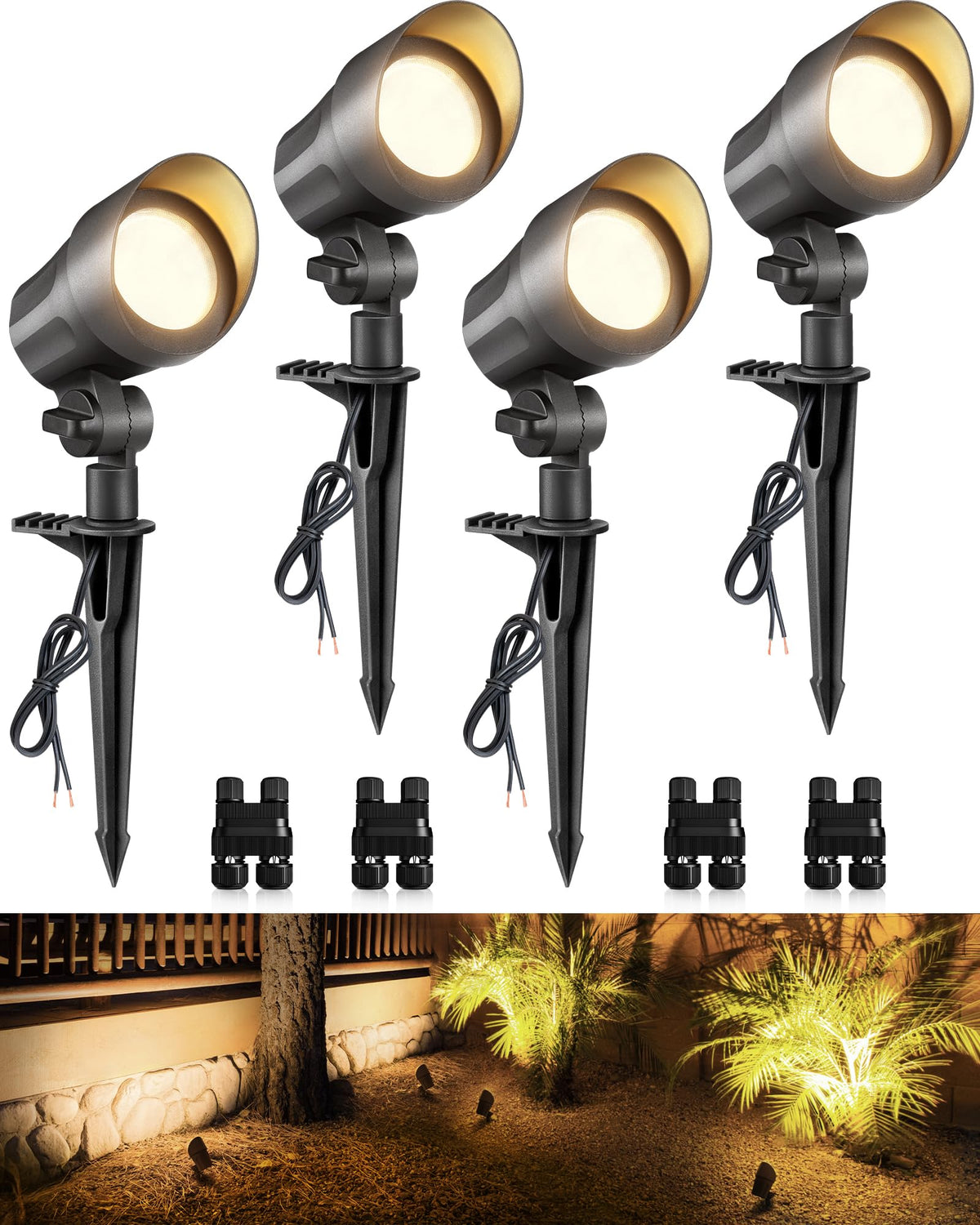 SUNVIE 6W landscape spotlight on a tree for dramatic nighttime accents