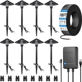SUNVIE 8-pack LED pathway lights illuminate walkways with welcoming, even glow.