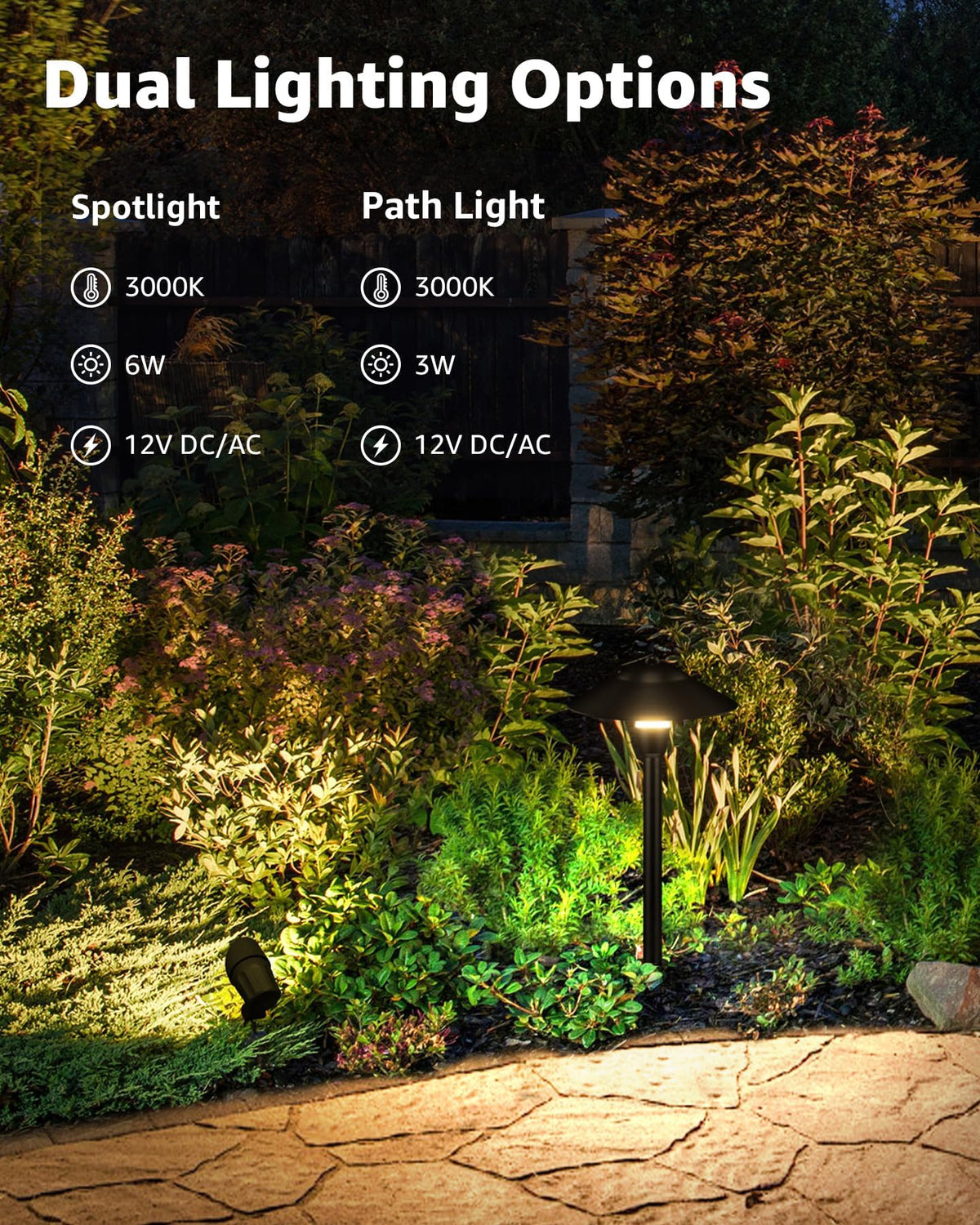SUNVIE path light side view highlights curb appeal and safer nighttime visibility