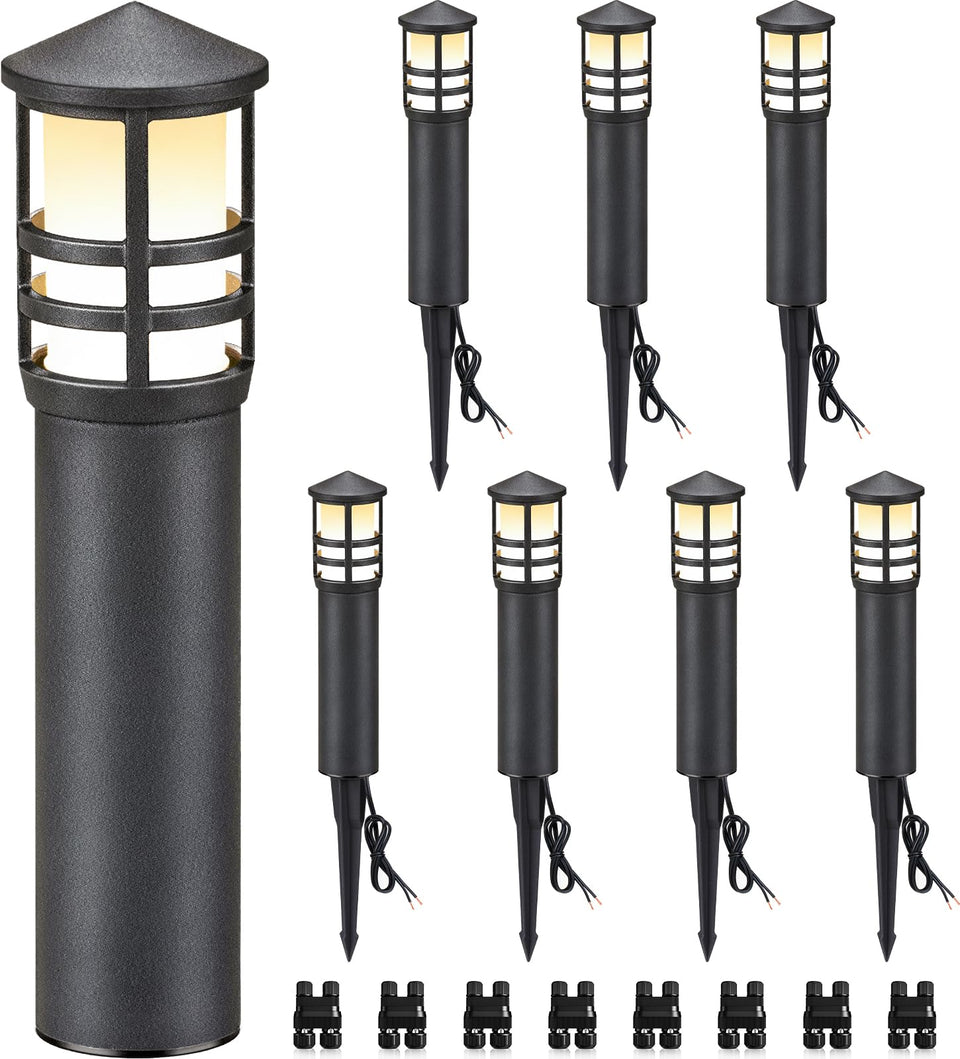 SUNVIE bollard light with conical top for clear walkway illumination