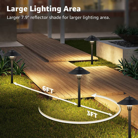 SUNVIE die-cast aluminum path light stands up to weather.