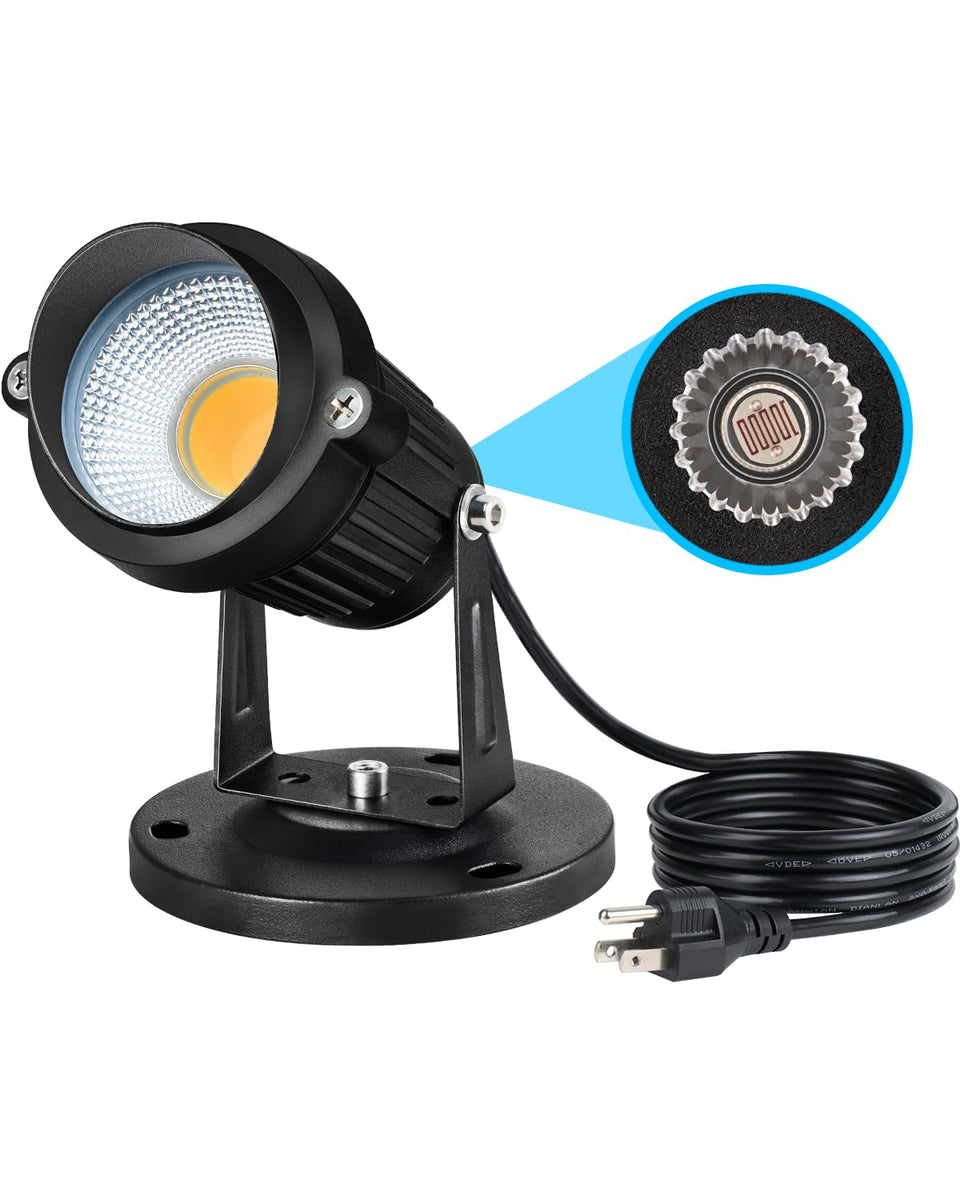 SUNVIE Dusk to Dawn spotlight with photocell sensor lights pathways automatically