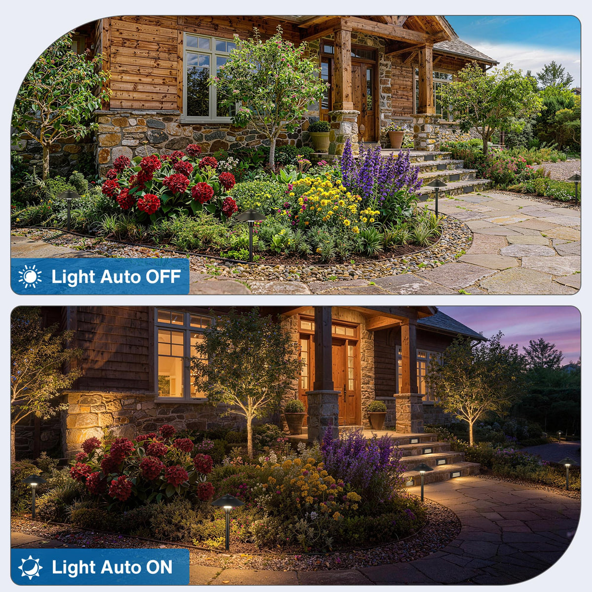 Sunvie dusk-to-dawn auto-mode illustrates energy-smart scheduling.