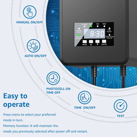 SUNVIE dusk-to-dawn photocell sensor activates automatically at dusk.