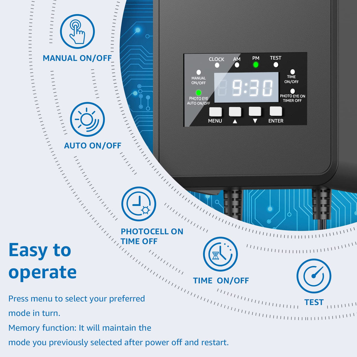 SUNVIE dusk-to-dawn photocell in action for hands-off outdoor lighting.