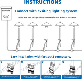 SUNVIE ETL-listed low voltage lighting kit ensures safe outdoor use.