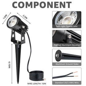 SUNVIE 16-inch ETL-listed wire enables flexible placement of outdoor lights