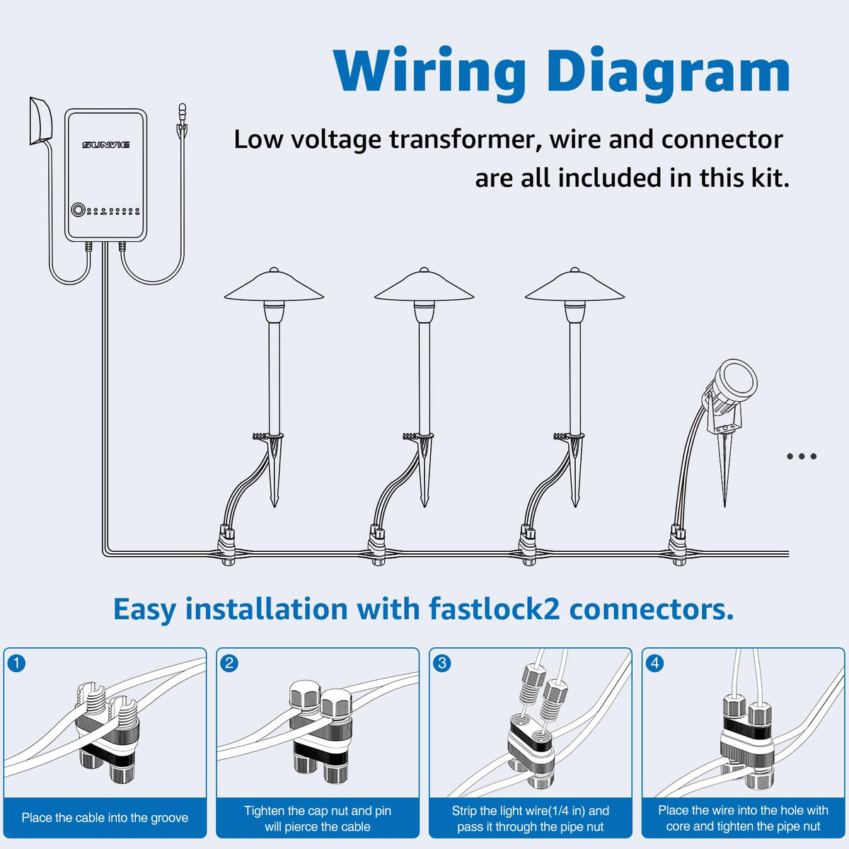 SUNVIE fastlock2 connectors simplify outdoor wiring installation.