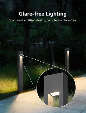SUNVIE glare-free downlight provides soft, safe outdoor path visibility.
