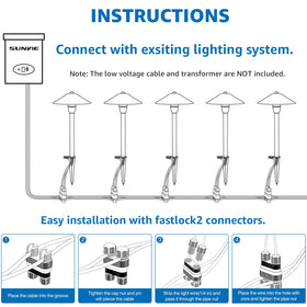 SUNVIE ground stake and connector simplify installing multiple lights along paths.
