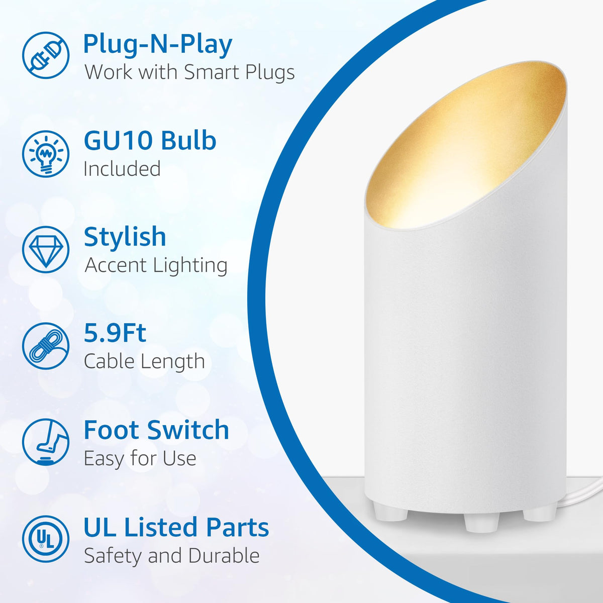 SUNVIE GU10 bulbs included for immediate setup and customization