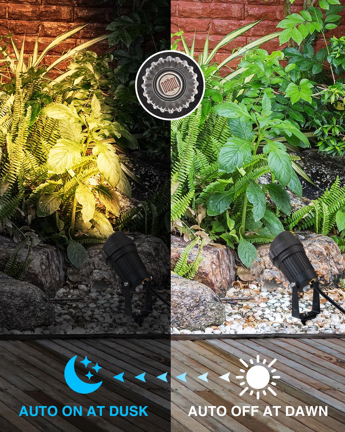 SUNVIE IP65 waterproof outdoor spotlight built to endure rain and snow