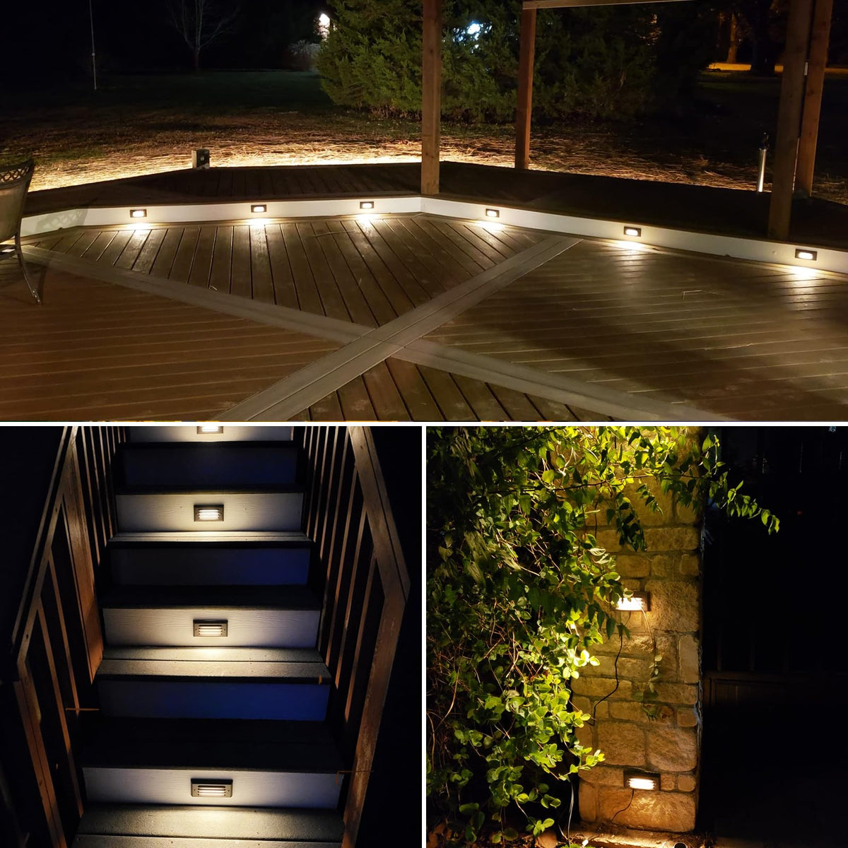 Sunvie IP65 waterproof step light mounted on an outdoor wall.