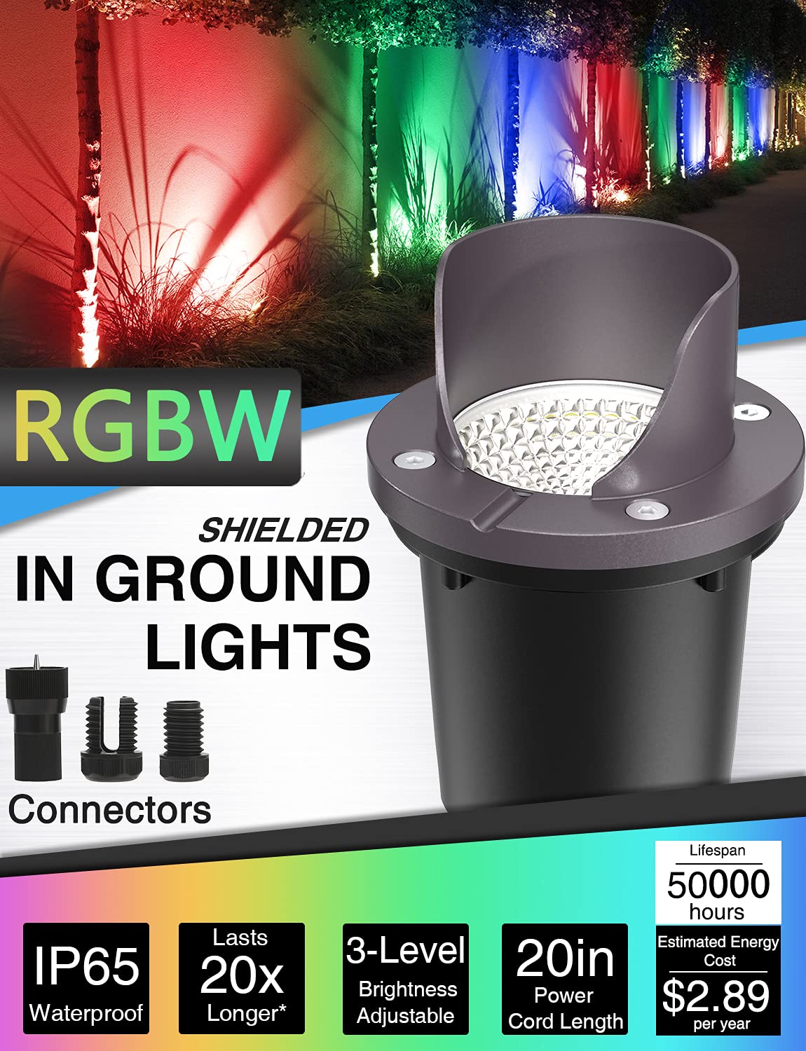 SUNVIE IP67 in-ground well light withstands rain and snow for year-round outdoor use