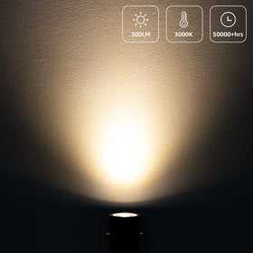 SUNVIE LED spot light with stake for ground placement and plant highlight.