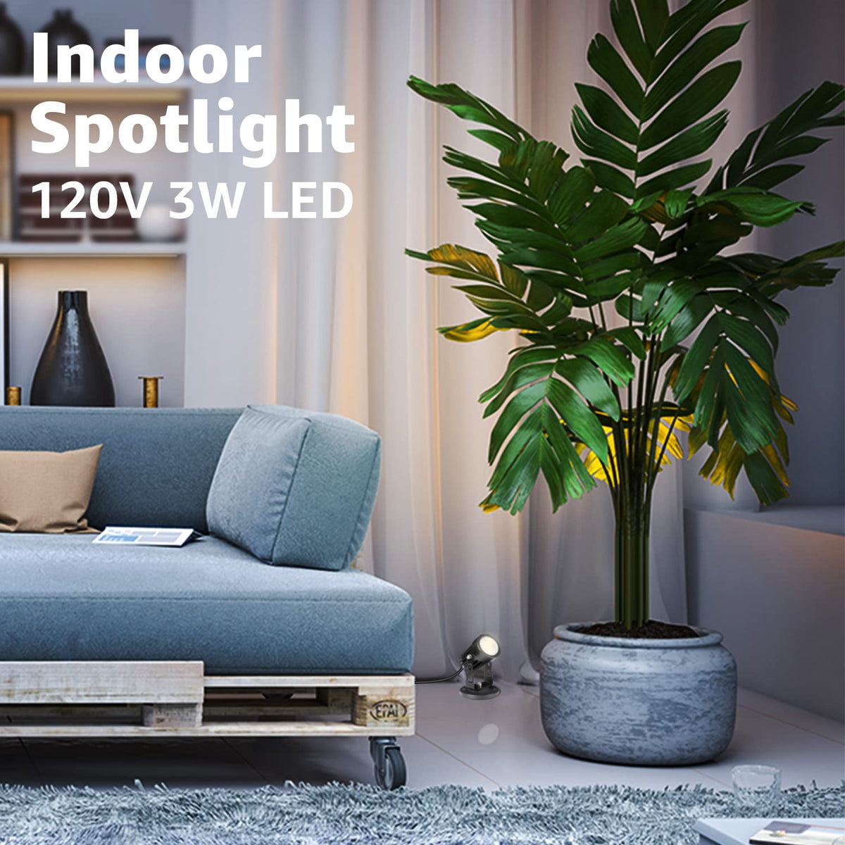 SUNVIE LED spot light mounted on wall for accent decor.