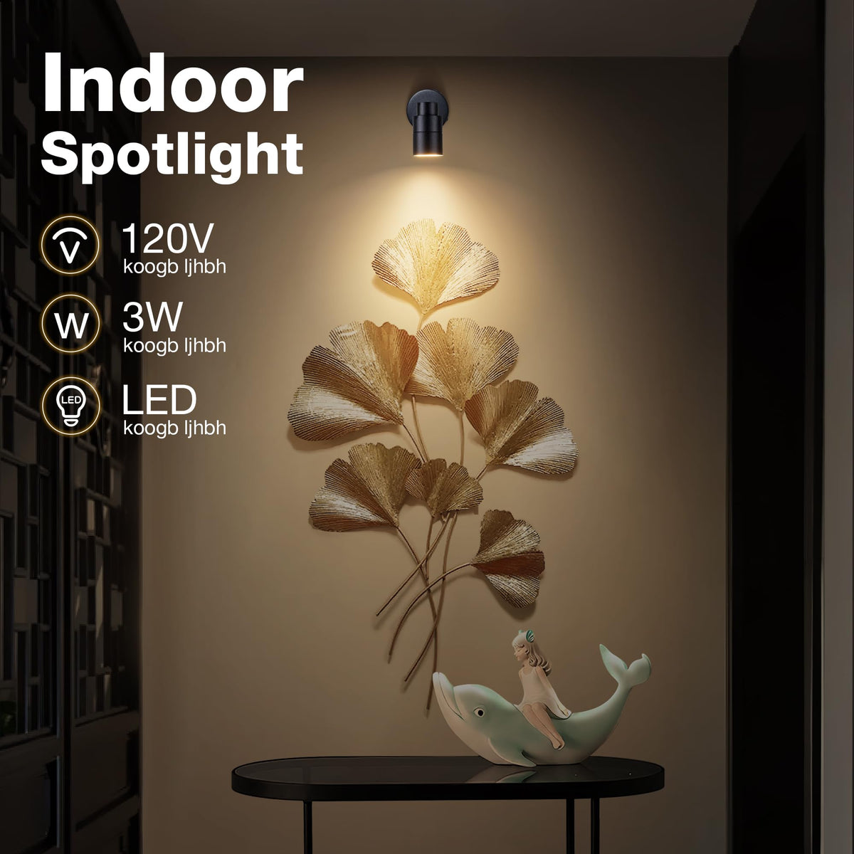 Sunvie 3W 3000K spotlight emphasizes warm, cozy room highlights