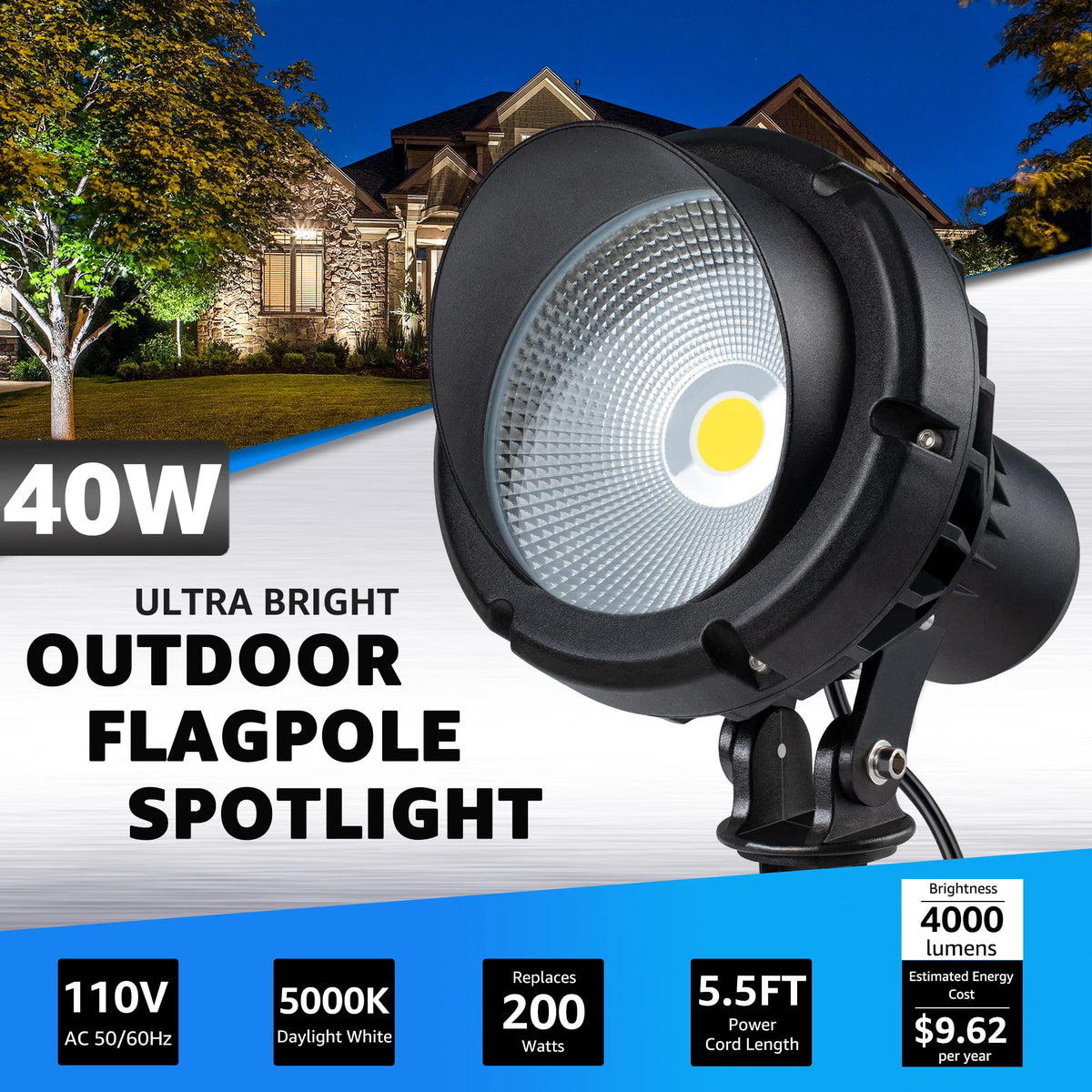 SUNVIE outdoor landscape light is IP65 waterproof, ready for rain or snow.