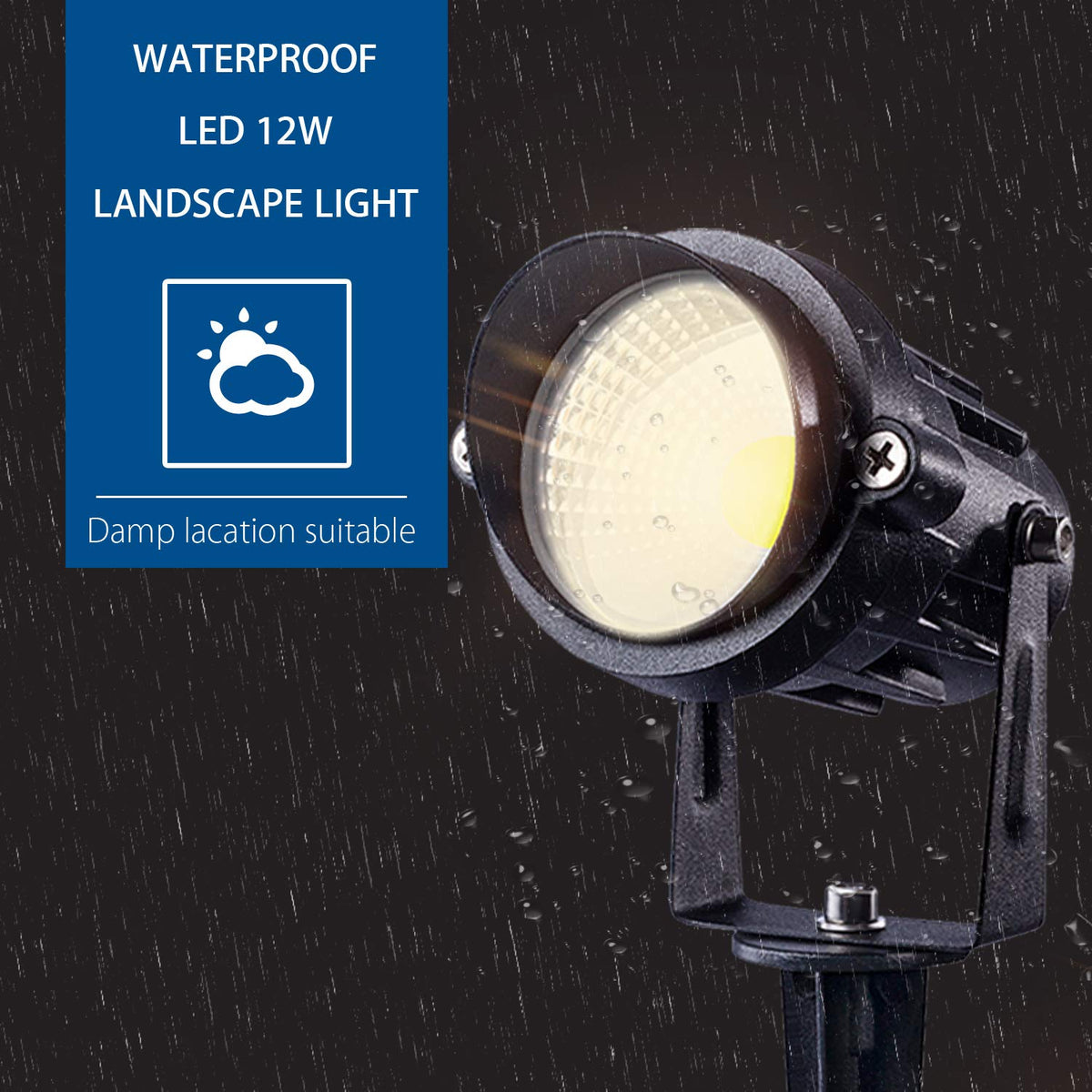 SunVIE COB LED spotlight delivering bright 900-lumen yard accents
