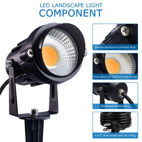 SUNVIE outdoor light with 4.9 ft cord and US 3-prong plug.