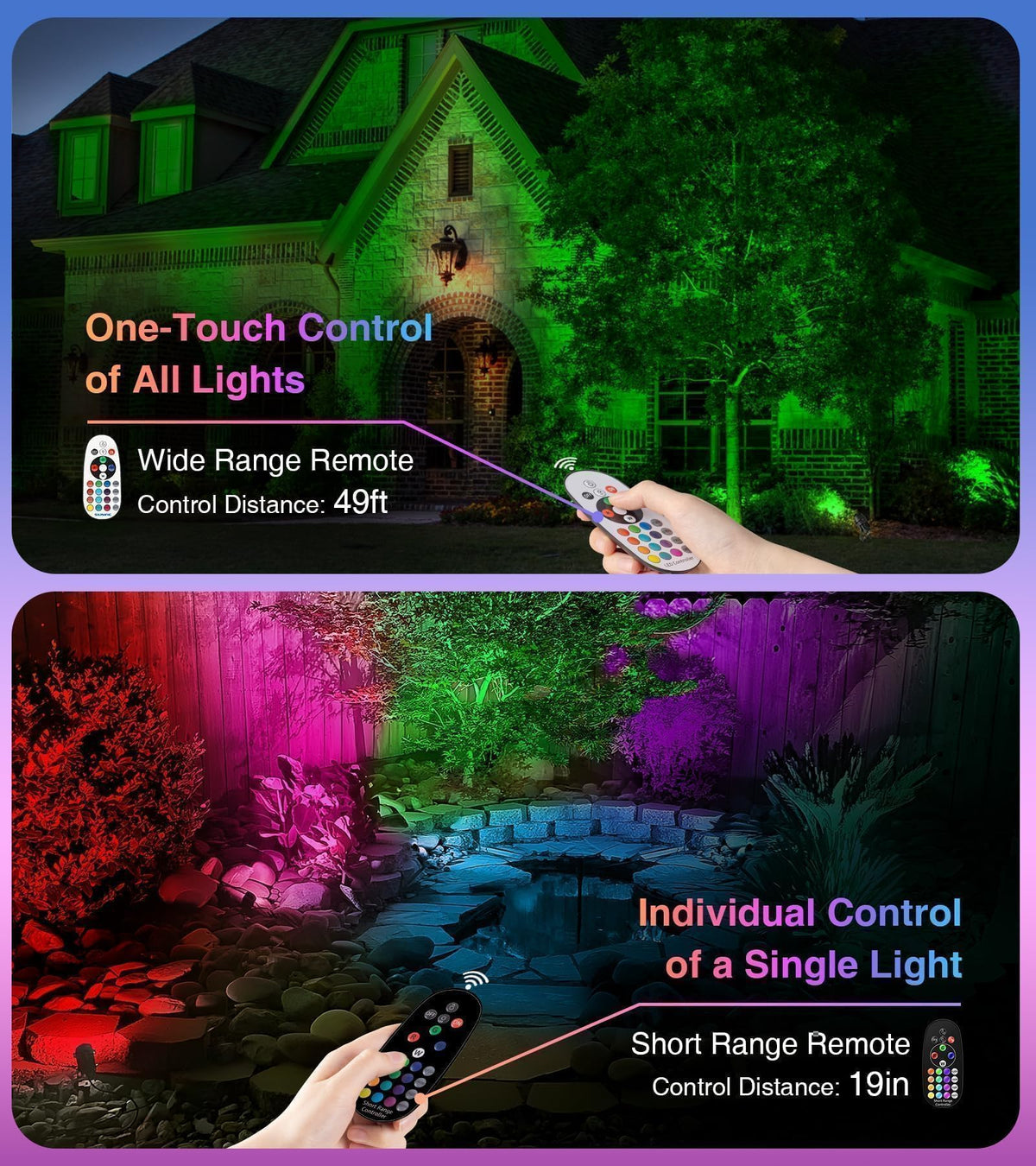 SUNVIE outdoor spotlights IP65 waterproof design withstands rain and snow.