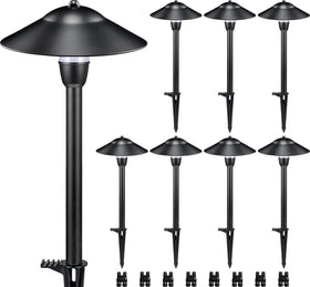 SUNVIE path light with hat design lights the garden edge safely.
