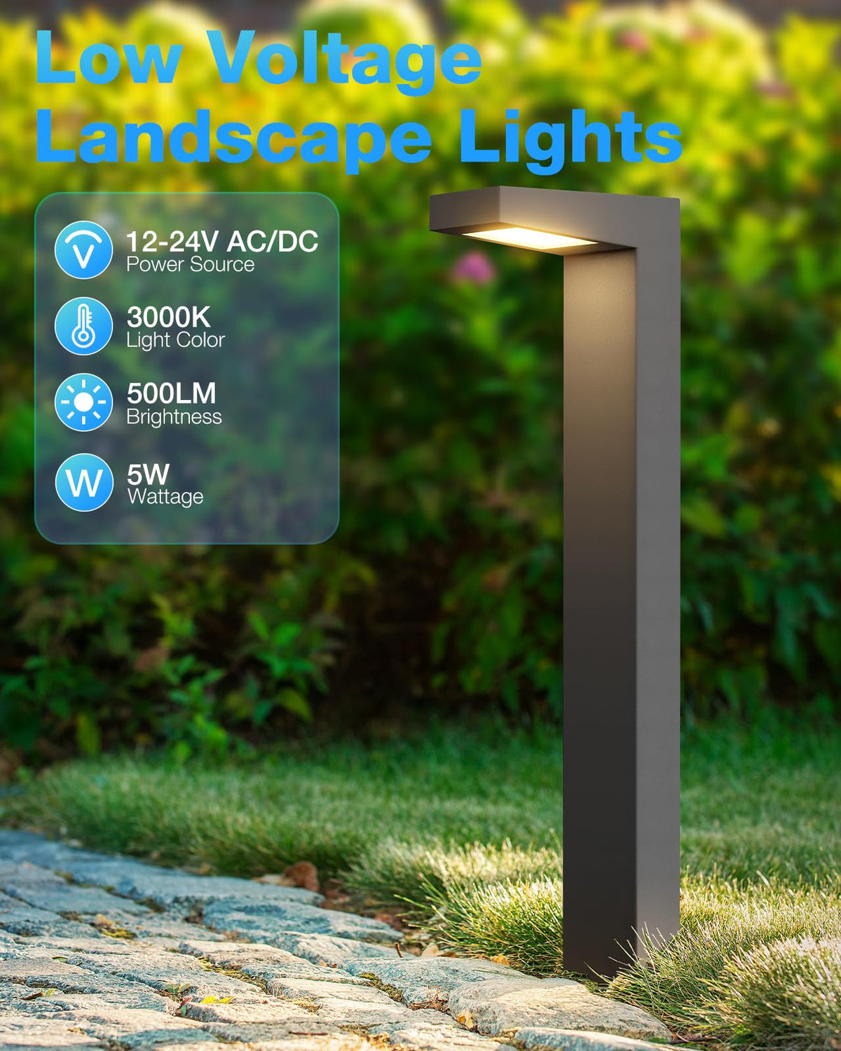 SUNVIE 5W LED provides steady light for outdoor paths