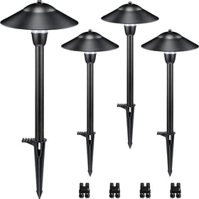 SUNVIE pathway light with hat shade for glare-free garden illumination.