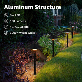 SUNVIE warm 3000K LED creates cozy, eye-friendly pathway lighting.