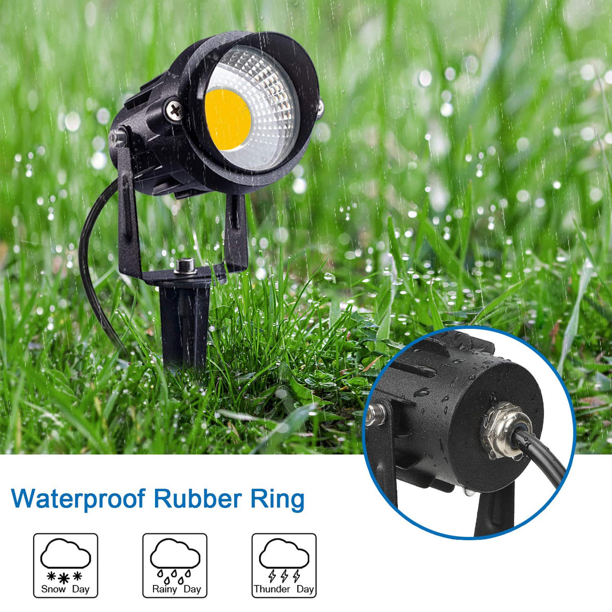 SUNVIE plug and go outdoor light for quick, simple setup.