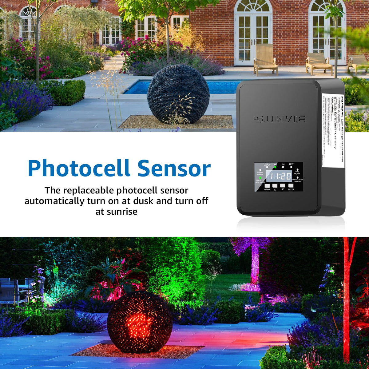 SUNVIE remote control to synchronize colors across multiple lights.